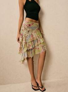 Poéselle Falda de malla para mujer, moda para el verano