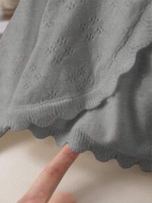 SHEIN 年轻女孩纹理针织休闲开衫