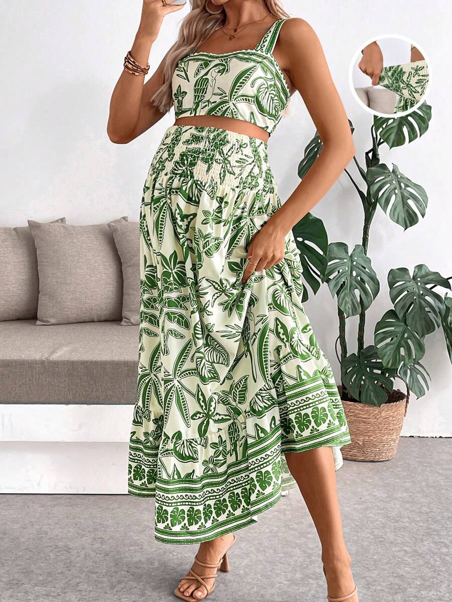 SHEIN Maternity Two Pieces Suits Summer Outfits For Women - Multicolor - View 1