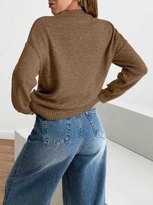 EURMUSE Women Brushed Yarn Soft Touch Beige Casual Sweater,Jumper,Cream Jumper,Jumpers,Black Jumper,Womens Jumper,White Jumper,Women's Jumper,Women's Jumpers,Winter Clothes - Camel - View 2