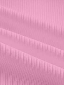 Slaydiva 2 pezzi set di canotte a costine aderenti con scollo a tacca arricciato, colore nero e rosa, adatti per l'estate