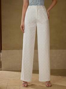 MOTF PREMIUM PANTALON DROIT À IMPRIMÉ nœud TOUT AUTOUR