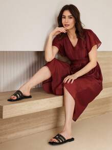 MOTF PREMIUM SQUARE TOE SLIP-ON RIVET FLAT SANDALS FOR CHRISTMAS SPRING SHOES - Black - View 8