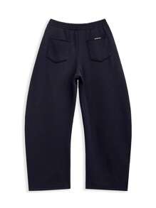 NEON BLANC Pantalón de chándal holgado de punto azul marino para hombre, escuela
