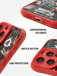 Astro Boy X SHEIN Cartoon Printed Protective Cover Design Cool Phone Case, Compatible With IPhone - Pink - View 3