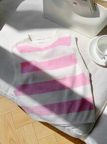 Comfortcana Women Sleeveless Striped Knit Top, Fashionable For Summer