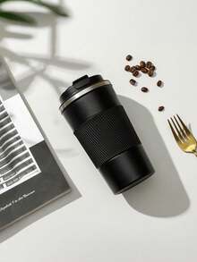 1 pièce Mug de transport en acier inoxydable isotherme, mug de voyage portable et élégant avec couvercle étanche, mug de café isotherme réutilisable pour boissons chaudes et froides/thé - mug de café de transport pour voiture, fournitures scolaires