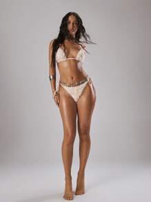 MUSERA Fluffy Tie Side Bikini Bottoms Spring, Summer, Holiday, Vacation, Ibiza, Festival, Rave, Cool Girl, Shipwrecked