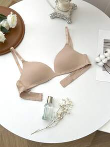Bralution Padded Bra, Deep Skin Tone, Lift & Enhance, Minimalist & Fashionable, Comfortable, High Support, Enhances Small Bust, Basic Style, Adjustable Straps - Apricot - View 5