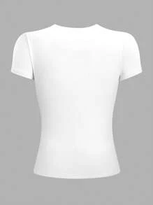 Slouenne Slouenne Woman Riding Horse Embroidered Graphic Fitted Round Neck T-Shirt - White - View 2