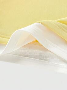 SHEIN Set de 2 piezas Top de punto con estampado gráfico de letras y pantalones cortos, conjunto informal y cómodo, adecuado para jugar al aire libre, verano - Multicolor - Ver 6