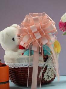 SHEIN 2 piezas de lazos de cinta con nudo para decoraciones elegantes de bodas y fiestas, suministros de envoltura de regalos de cumpleaños y navidad, lazos de cinta floral DIY para el Día de San Valentín, celebraciones festivas y decoración del hogar, decoración de bodas