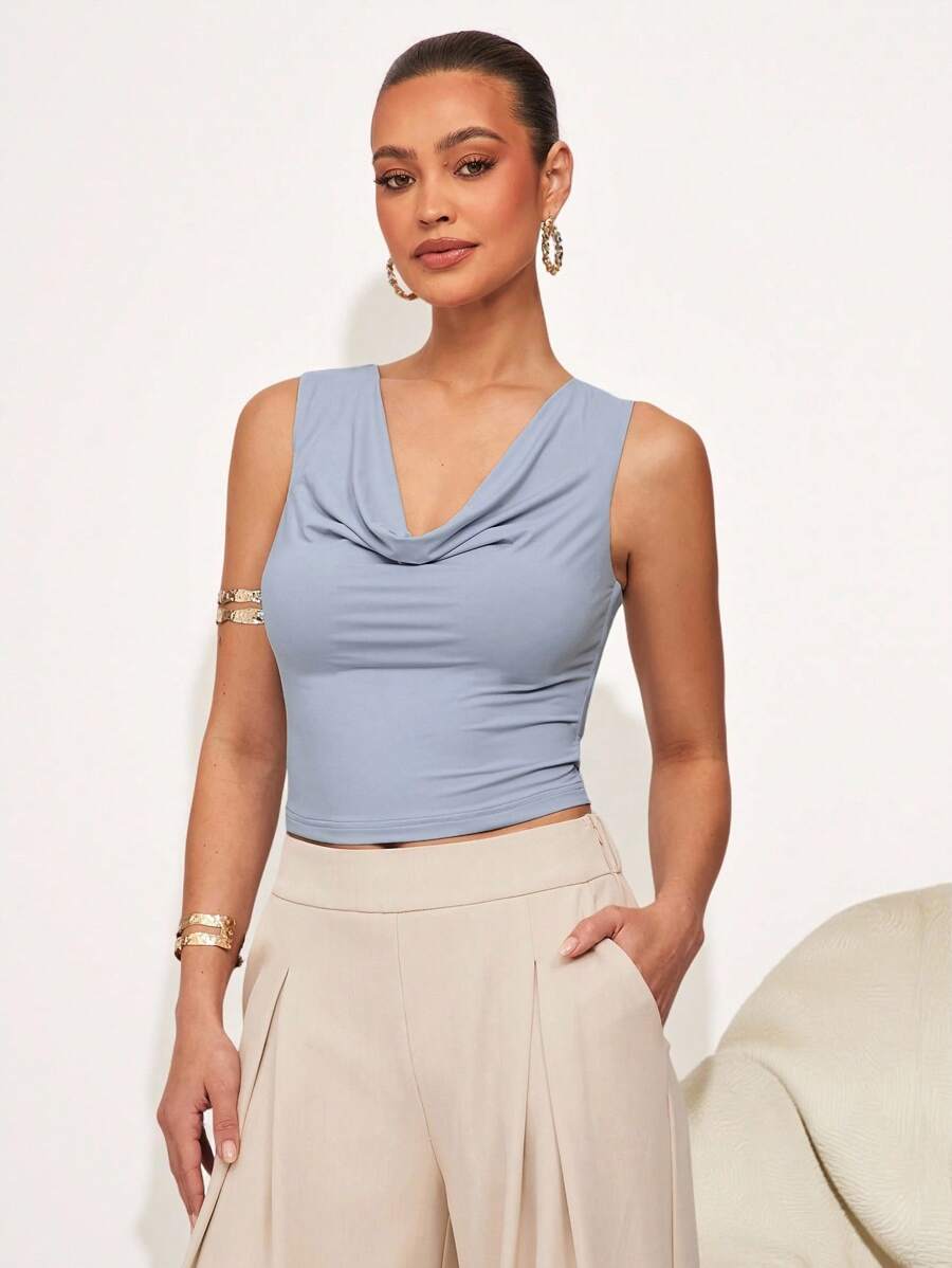 Silquee 女式蓝色修身吊带背心、冰蓝色上衣、通勤上衣、夏季连帽上衣、早午餐、女式休闲上衣、蓝色上衣、平静蓝色上衣、度假上衣、女式生日