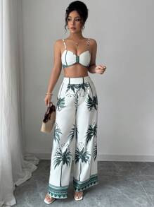 Elenzga 女士优雅度假夏季休闲两件套 - 綠色 - 查看 6