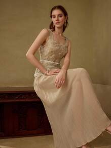 MOTF PREMIUM 3D花卉褶饰连衣裙 - 黃色 - 查看 1