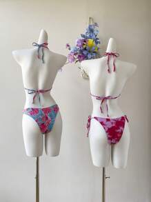 Comfortcana Conjunto de biquíni feminino com alças finas, moderno para o verão