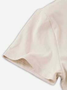 Flirla Women's "The Lord Is My Shepherd" Christian Graphic Crewneck Sweatshirt, Jesus Left The 99 To Save Me Printed Plus Size T-Shirt - Beige - View 3