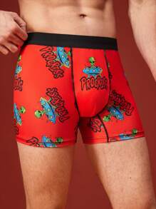 Happy Jammies Boxers briefs pour hommes avec imprimé graphique contrastant sur tout le vêtement