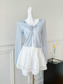 Chiquease 新中式轻薄透明开襟短款开衫