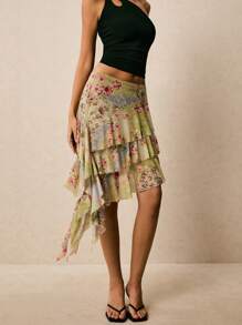 Poéselle Falda de malla para mujer, moda para el verano