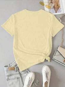 Embroidered Bee And Sunflower T-Shirt For Summer