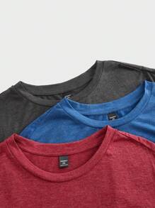 EASEVO 2-Pack Plus Size Men's Casual Round Neck Knit Short Sleeve T-Shirts Tee, Suitable For Summer, School