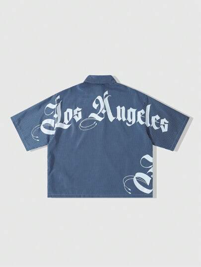 Street Life Kariertes, kurzärmliges, offenes Lässig-Hemd in Oversize-Passform für Herren im Sommer