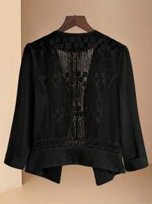 SHEIN Clasi 25 piezas Nuevo chaqueta fina de mujer de verano con parches de encaje