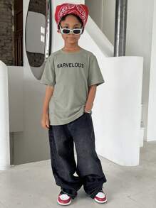 DAZY Camiseta para niño preadolescente, colección de otoño, ropa de vuelta al colegio