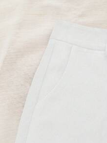 INAWLY Women's Solid Color Pleated Casual Versatile Shorts