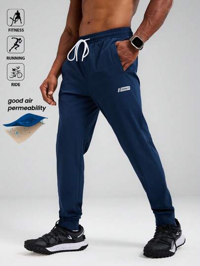 Manfinity Acti Log Pantalones largos deportivos casuales para hombres, adecuados para ropa de entrenamiento, pantalones de correr, pantalones de chándal