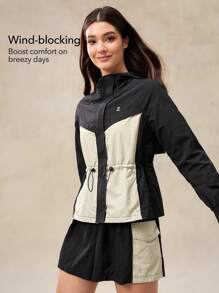 OutZeal Women's Water-Resistant Lightweight Color Block Outdoor Rainshell Jacket Hiking Camping