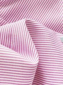 SHEIN Unity Áo ba lỗ thêu ren vá sọc xanh trắng cho nữ, đa năng cho kỳ nghỉ hè - Hồng - Xem 6