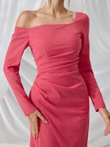 Coutiva Women's Formal Evening Dress,Heavy-Embroidered Design Party Gown For Wedding Guest,Birthday Outfit,Summer Casual Formal Dress - Hot Pink - View 1