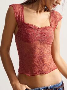 Bohemela Boho lässiges Urlaubssoberes Farbkleidung Damen Spitzen Strickoberteil