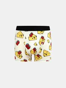 Tween Boy Hamburger Pizza Print Elastic Waist Briefs