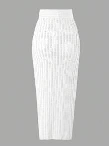 Swim Oasis 2 pezzi/set Costume da bagno da donna 2025 in tessuto texturizzato, monospalla senza maniche con schiena scoperta, con spacco e fiocco, costume da bagno per vacanze al mare