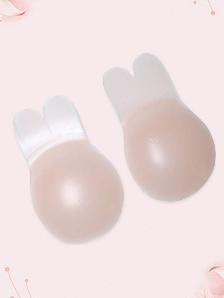 SHEIN 1 对液态硅胶兔耳奶嘴套 - 粉色 - 查看 1