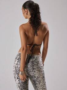 MUSERA V Neck Zebra Sequin Sleeveless Top Spring, Summer, Holiday, Vacation, Ibiza, Festival, Rave, Cool Girl