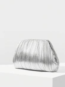 MOTF PREMIUM GLITTER PU LEATHER CLUTCH - Silver - View 3