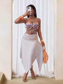 女士性感镂空串珠吊带背心，夏季 - 彩色 - 查看 6