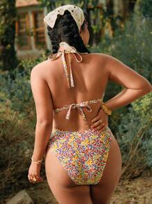 Swim Vcay 加大码碎花度假比基尼套装 - 彩色 - 查看 2