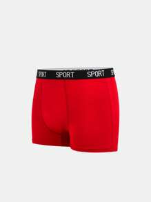 Teen Boy 7pcs Contrast Letter Tape Boxer Briefs