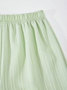 SHEIN Set de 2 piezas de camiseta sin mangas con volantes y pantalones anchos de pierna ancha, estilo casual, dulce y elegante para adolescentes, apropiado para uso diario, ir a trabajar, ocio, vacaciones y reuniones con amigos