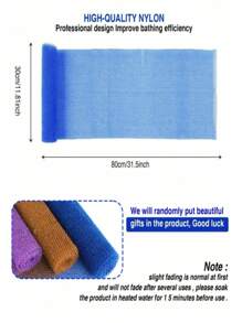 1/2 件套网状去角质背部长网浴擦洗毛巾套装，双面温和去角质，有效身体磨砂，淋浴时使用背部磨砂器，优质网状材质，方便的绑带毛巾设计，丝瓜络毛巾，使皮肤光滑的身体海绵，非常适合日常使用（蓝色、紫色）家居浴室装饰 - 彩色 - 查看 3