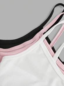 少女三件套简约字母弹力吊带背心和内衣套装