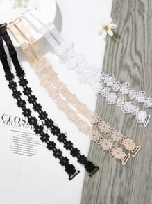 1/3pairs Lace Flower Decor Bra Straps, Adjustable Versatile Anti-Slip Shoulder Strap For Women's Lingerie And Bra Accessories,Body Care For Travel Sport Outdoor