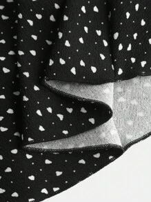 Tween Girl Casual Ditsy Floral Printed Skirt With Leggings - Black - View 3