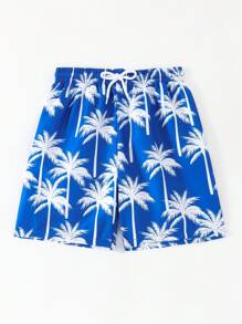 Tween Boys Slumpmässigt Mönstrade Strandshorts Badbyxor - Multifärgad - Visa 6