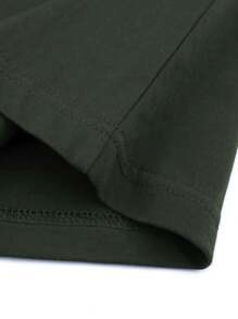 Manfinity Dauomo 男士短袖连帽T恤，夏季时尚 - 軍綠色 - 查看 4